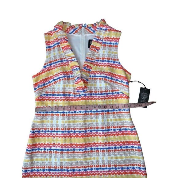 Vince Camuto Bullet Shift Ruffled V-neck Mini Dress - Picture 8 of 9